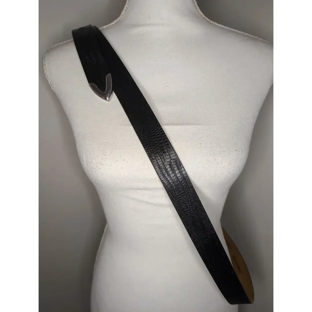 Remo Tulliani Andre calfskin Italian leather reptile embossed belt USA
